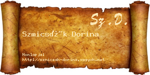 Szmicsák Dorina névjegykártya